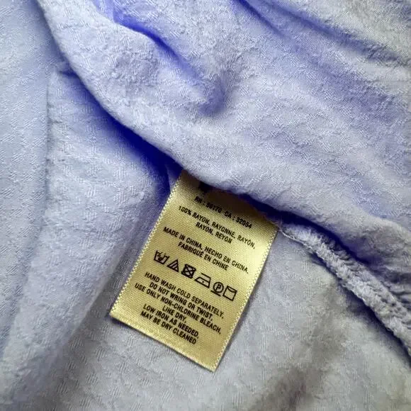 Maeve Pintuck Button Blouse Lavender Women’s 6 Peasant Cottagecore Puff Boho - Picture 10 of 16